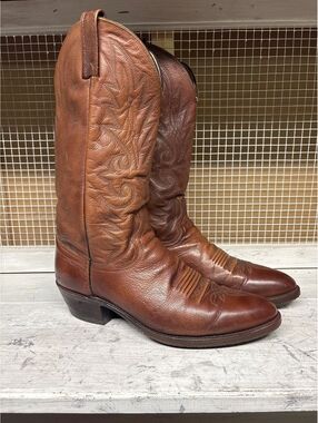 Dan Post Brown Leather Western Cowboy Boots Mens Size 10 D